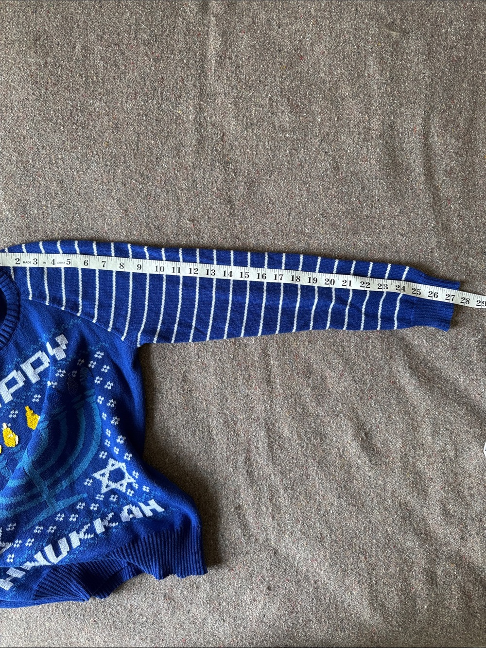 Blue 'Happy Hanukkah' Women’s Sweater (Size Small) - Picture 8 of 8
